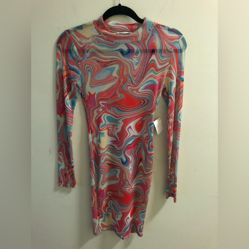 Women’s Bodycon Multicolor Mesh Dress